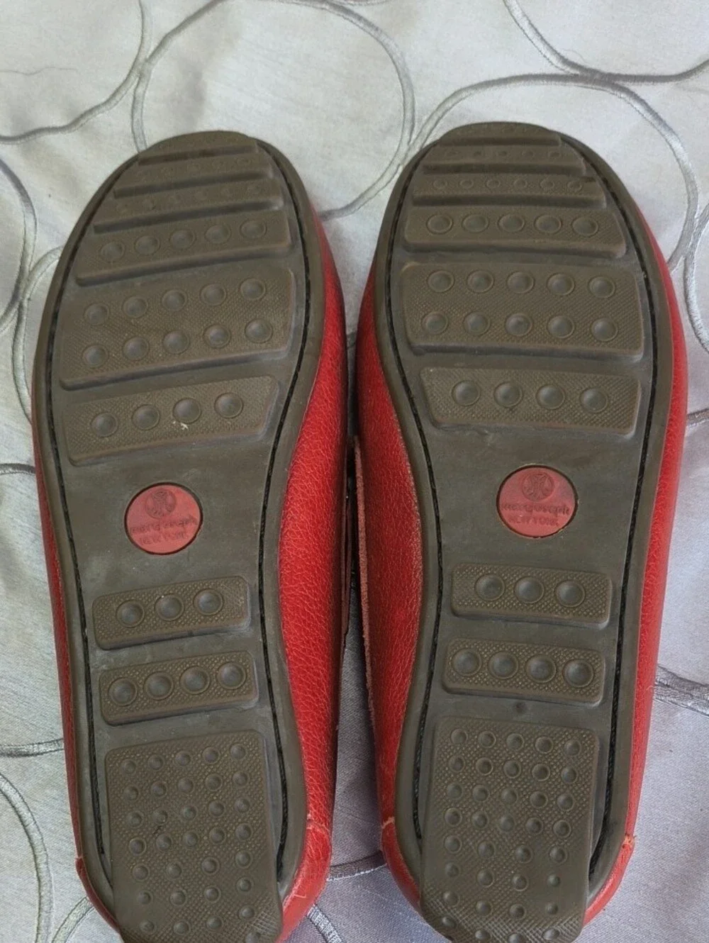 MJNY Marc 7003 Joseph Red All Leather Tie-Front Moccasin Loafer RG9 AB
